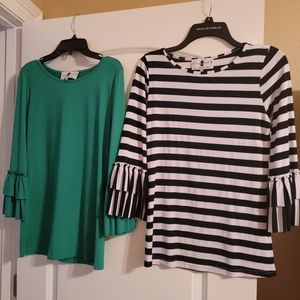 Dainty Jewells Size Small Ruffled Sleeve Top